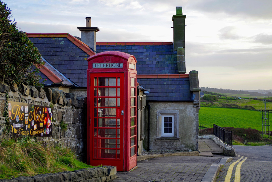 Cabin Phone In European Village In The Mountain